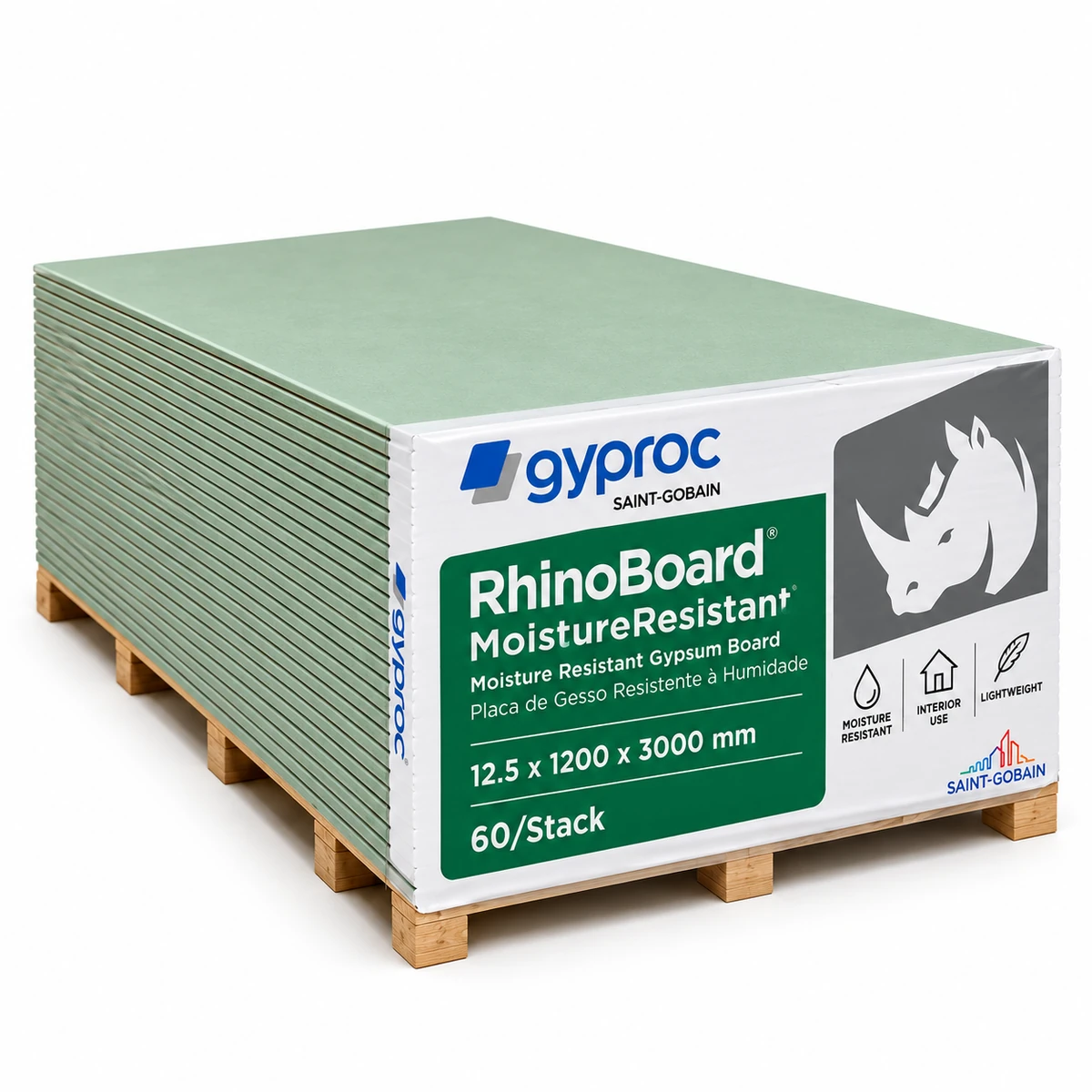 Gyproc RhinoBoard Resistente à Humidade 12,5mm