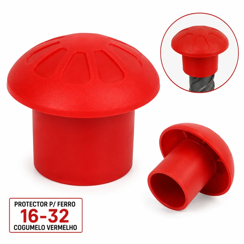Protector p/ Ferro (Ø16–32 mm)- Cogumelo Vermelho